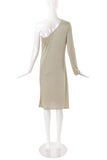 Gucci by Tom Ford Beige Silk Jersey One Shoulder "Naked" Dress with Gucci Corset Belt