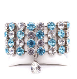 Fausto Puglisi Aquamarine Blue and Crystal Diamond Bracelet / Choker