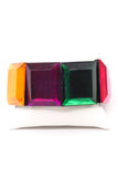 Vintage Lucite Square Multi Color Geometric Mod Disco Bracelet