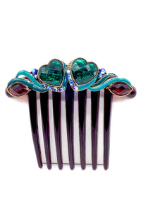 Vintage Hair Comb with Multi Color Rhinestones - BOUTIQUE PURCHASE PRICE