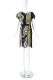 Anna Sui Green Lame and Black Sequin Floral Day Dress - BOUTIQUE PURCHASE PRICE