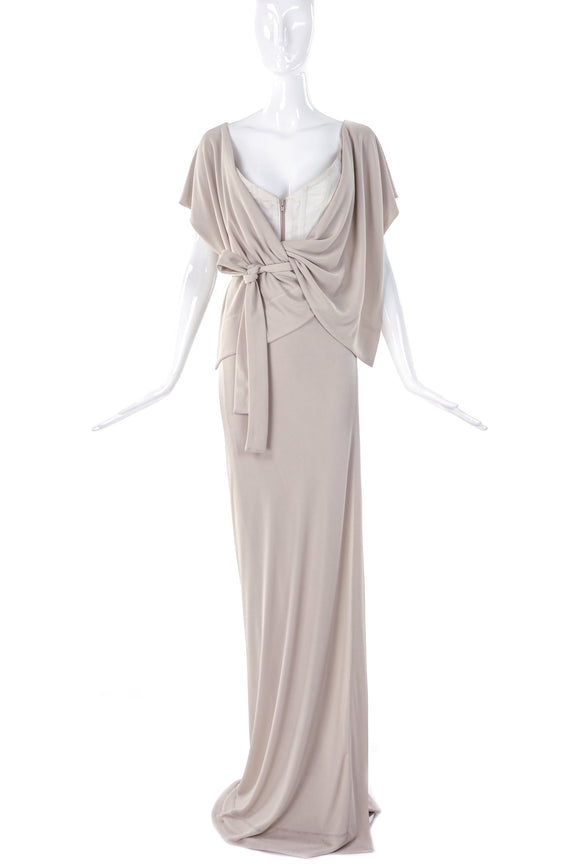 Vivienne Westwood Ivory Drape Wrap Gown Dresss with Corset Detail