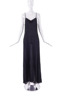 Prada Black Chiffon Maxi Negligee Slip Dress Gown