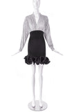 Vintage Black and White Polka Dot Swirl Hem Party Dress