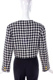 Versace Jeans Couture Bouclé Houndstooth Jacket with Gold Medusa Buttons - BOUTIQUE PURCHASE PRICE