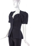 Vicky Tiel Couture Ruffled Heart Neckline Skirt Suit - BOUTIQUE PURCHASE PRICE