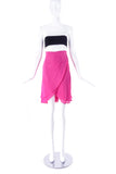 Emanuel Ungaro Silk Crepe Chiffon Bubblegum Pink Wrap Skirt - BOUTIQUE PURCHASE PRICE