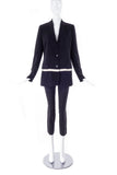 Helmut Lang Black Suit Blazer Jacket with Ivory Stripe SS1997