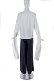 MM6 Margiela White Cotton Button Up Shirt with Elongated Sleeve