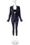 Ann Demeulemeester Black Fitted Blazer with White Piping - BOUTIQUE PURCHASE PRICE