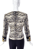 Istante by Gianni Versace Zebra Print Gold Collarless Jacket - BOUTIQUE PURCHASE PRICE