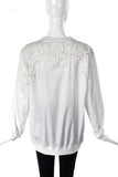 Givenchy White Cotton Sweat Shirt with Lace Appliqués -  BOUTIQUE PURCHASE PRICE