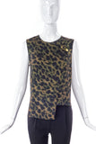 Versus by Versace Gold Medusa Safety Pin Military Leopard Top - BOUTIQUE PURCHASE PRICE
