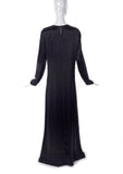 Maison Margiela Black Long Satin Dress Gown with Circle Shoulder Details Lay Flat 1998