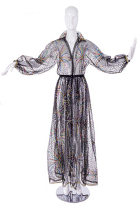 Halston Black Chiffon Beaded "Firework" Gown FW1980