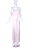 Staud Pale Pink Tiered Chiffon MuMu Gown with Matching Slip Dress