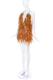 Courrèges Body Chain Top with Orange Feathers