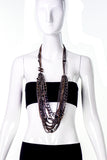 Chanel Multi Chain Necklace with Embedded CC Logos and Black Glass Balls
