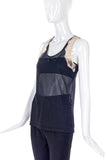 Helmut Lang Mesh and Lace "Basketball" Tank Top