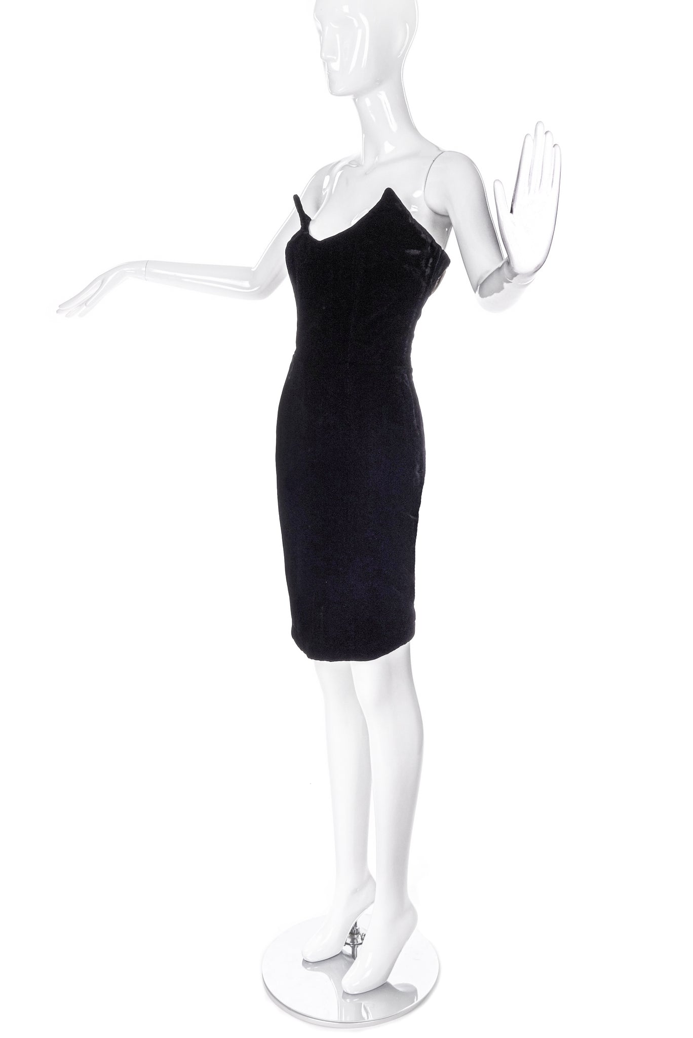 thierry mugler black dress S/S 1998 Thierry Mugler Couture Ready-to-wear open-back Gown Similar gown in the opposite color-way featured in the Haute Couture collection the same year Available Now