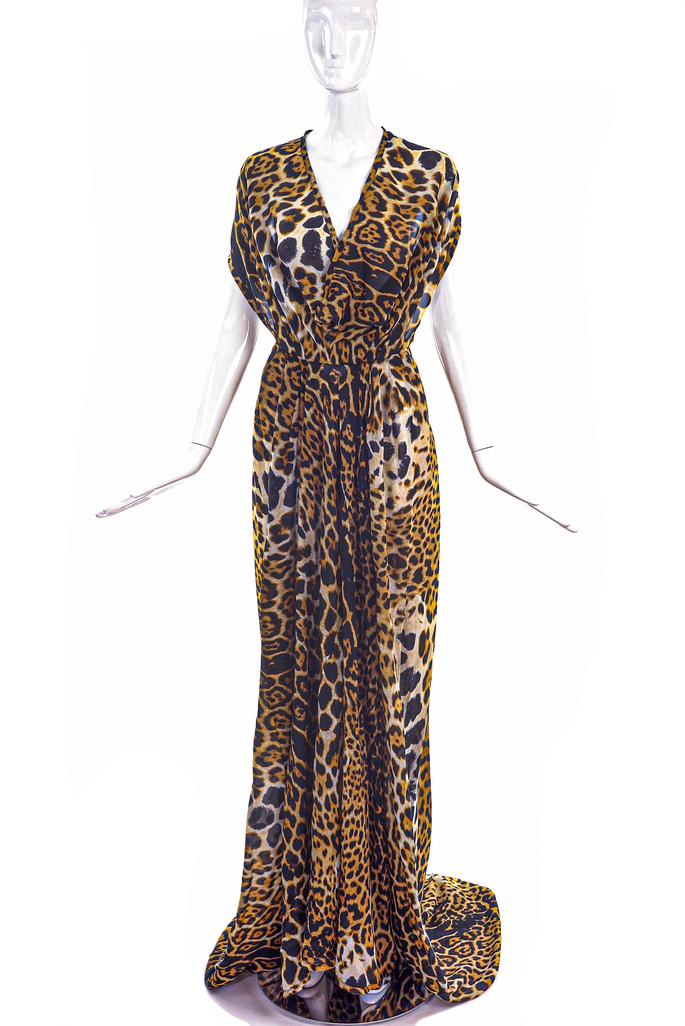 tom ford green leopard dress Tom Ford Yellow and Green Leopard Print Dress