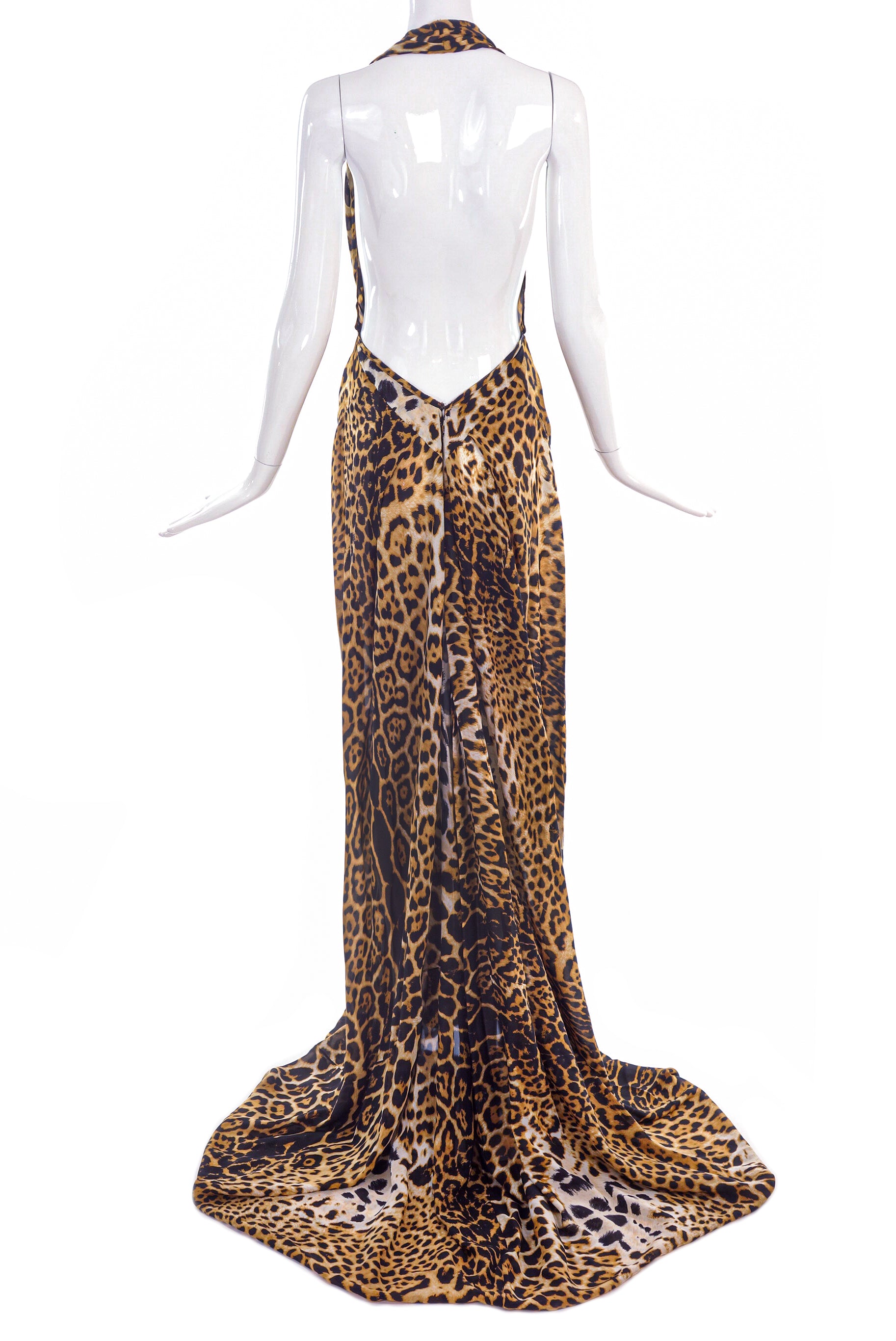 saint laurent leopard-print silk-chiffon maxi dress Nili Lotan Women's Ira Silk Gown Vintage Leopard Print, M