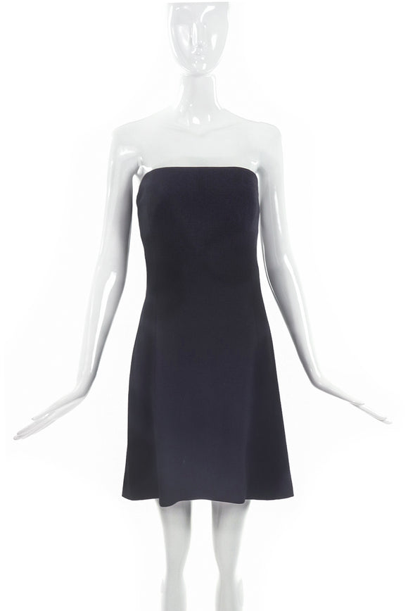 Gianni Versace Couture Black Strapless Mini Dress