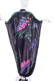 Leonard Black Chiffon Caftan Jumpsuit with Signature Flower Print Kaftan