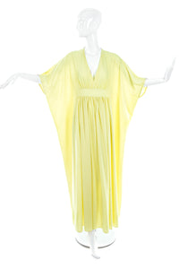 Vintage Pale Lemon Yellow Caftan Kaftan Dress