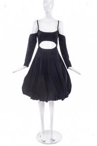 Marques Almeida Black Tech Fabric Cut Out Dress - BOUTIQUE PURCHASE PRICE
