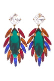Yves Saint Laurent "Parrot" Green Red Orange Gripoix Earrings and Matching Broach