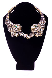 Roberto Cavalli Double Tiger Statement Choker Necklace SS2013