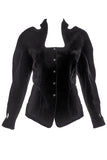 Thierry Mugler Black Velvet Fitted Jacket with Cut Outs - BOUTIQUE PURCHASE PRICE