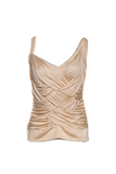 Christian Dior by John Galliano Ivory Nude Silk Jersey Draped Asymmetric Runway Top Spring 2007