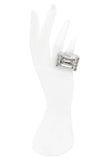 Christian Dior Clear Lucite Acrylic Square Crystal Ring Runway Spring Summer 2004
