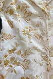 Dolce Gabbana White Long Coat with Gold Lame Floral Embroidery Fall 1997 'Fellini / Roma - The Vatican' Collection