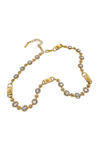 Dolce Gabbana Gold Crystal Leather Belt