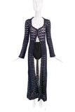 Dolce Gabbana Black Crochet Long Cardigan Coat 1997 collection