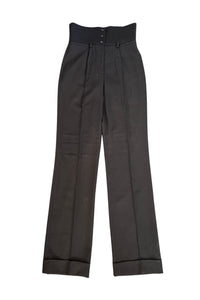 Dolce & Gabbana Black Super High Waisted Slim Cut Pants Fall 2003