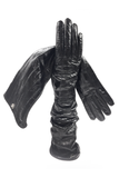 Dolce & Gabbana Black Eel Leather Long Gloves