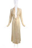 Dries Van Noten Silk Maxi Column Dress with Textured Paisley Print