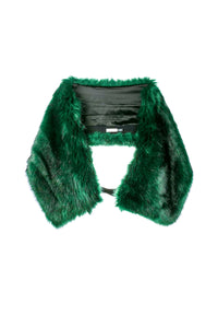 Dries Van Noten Emerald Green "Greta" Faux Fur Stole FW2016