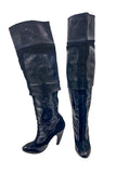 Diesel Black Gold Faux Croc Suede Thigh High Boots Fall 2007 Runway