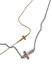 Eddie Borgo Gold and Silver Cross Spike Necklace Set