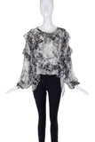 Faith Connection Black and White Chiffon Blouse with Lurex Detail