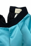 Fausto Puglisi Pale Aquamarine Blue Satin Crinoline A Line Pleated Mini Skirt