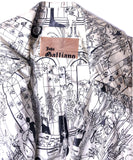 John Galliano White & Black Print Rain Coat