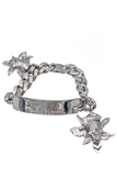 John Galliano Silver Pirate Skull ID Bracelet