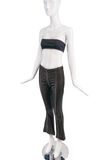 John Galliano Black Ankle Flared Zipper Stretch Pants "Shipwrecked" Runway Spring 1993 Collection