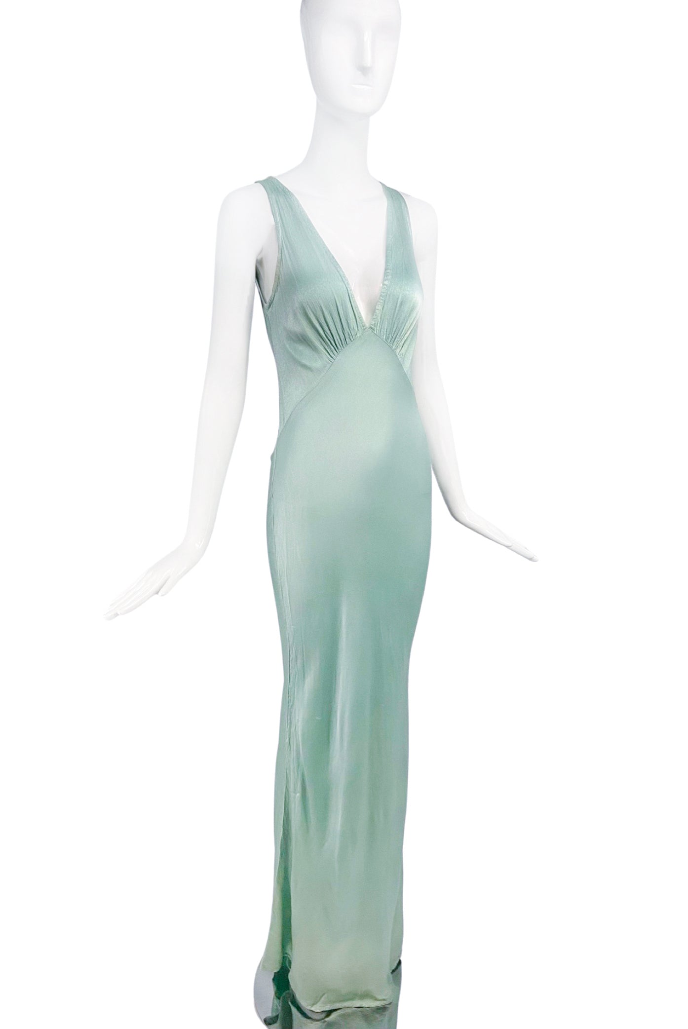 GhostSeafoamGreenBiasCutGownSi 